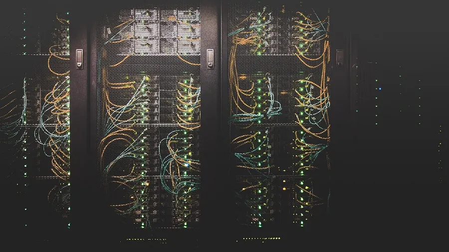 Server rack with network cabling managed by Smith Technology Group